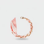 Chain Link Bracelet With Rose Charms - Pink 7/32cm + Clear Clip