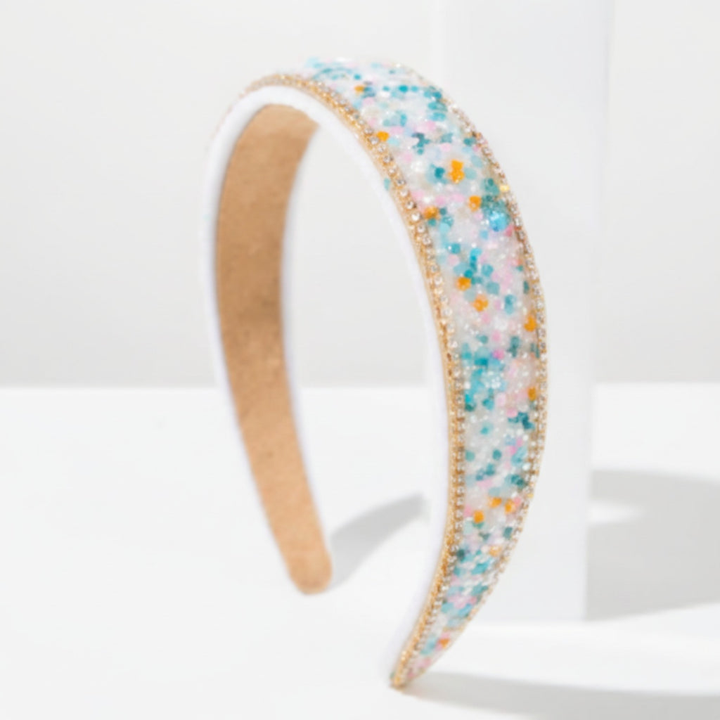 Colorful Beaded Floral Padded Headband