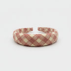 Quilted Gingham Padded Headband Pink Cream