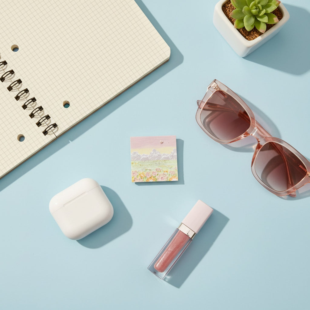 Pastel Floral Field Greeting Card With Pearl