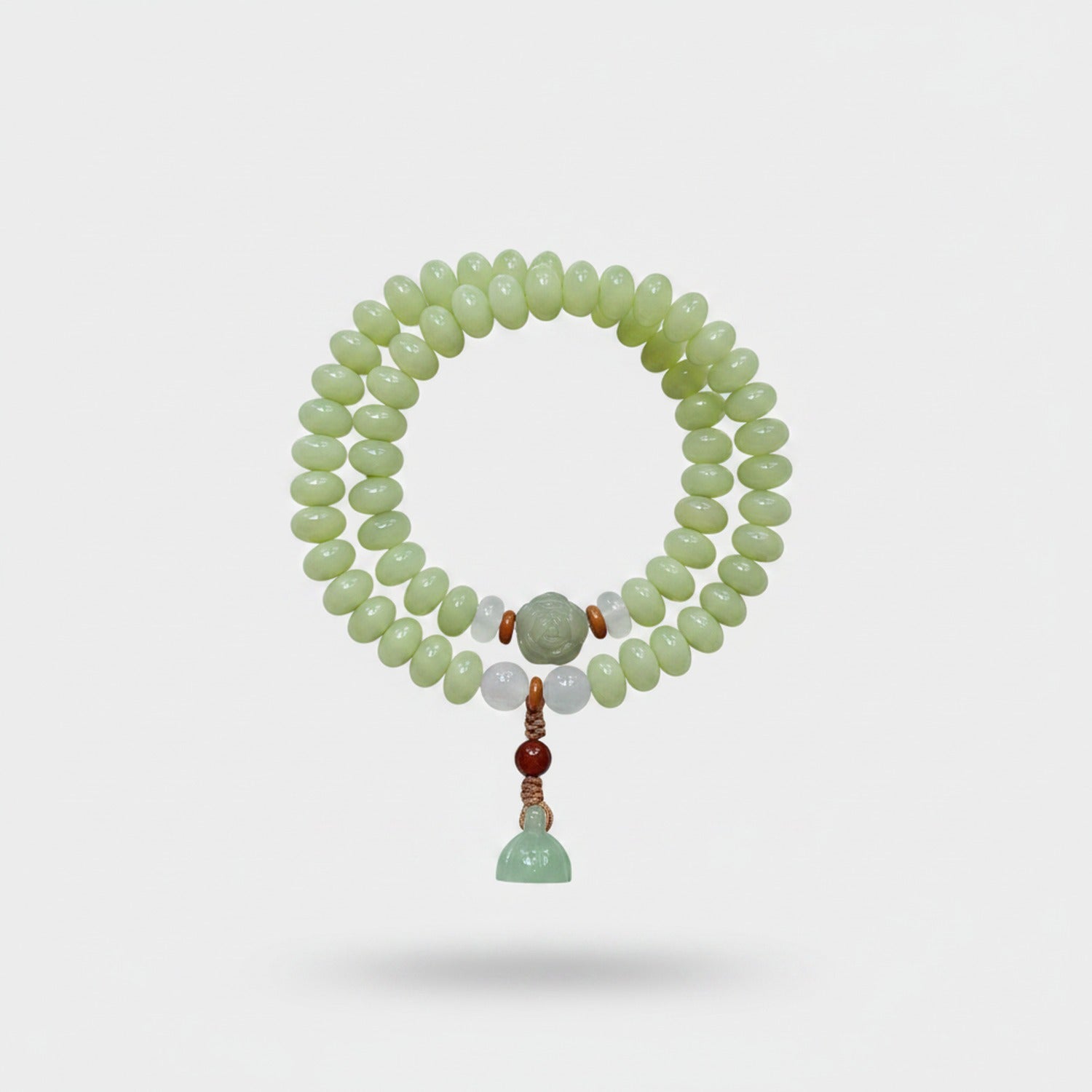 Jade Green Beaded Charm Bracelet Stack