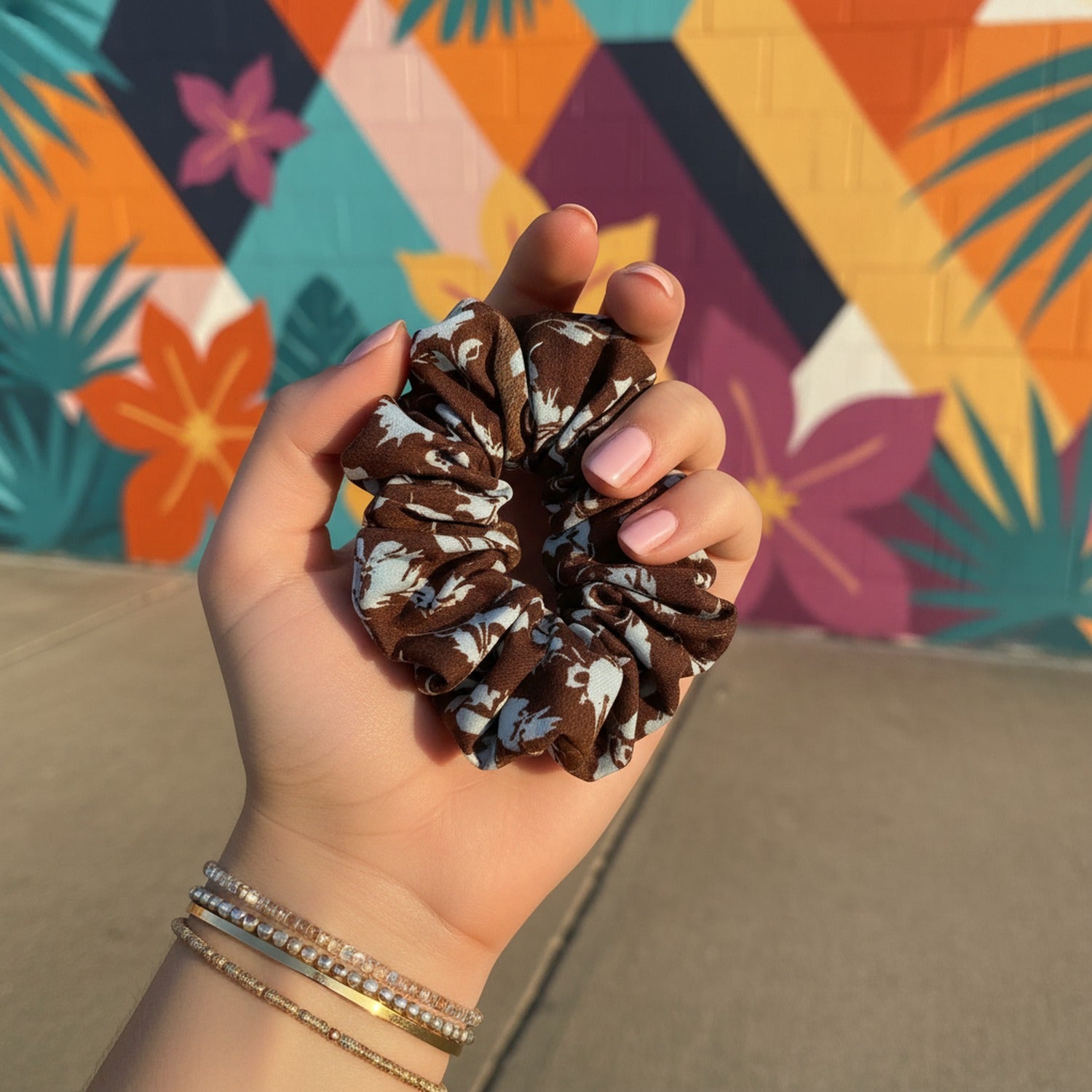 Floral Brown Hair Claw Clip