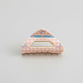Pink Gingham Hair Claw With Blue Bow Detail