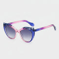 Cat Eye Sunglasses With Lace Detailing Pink Blue