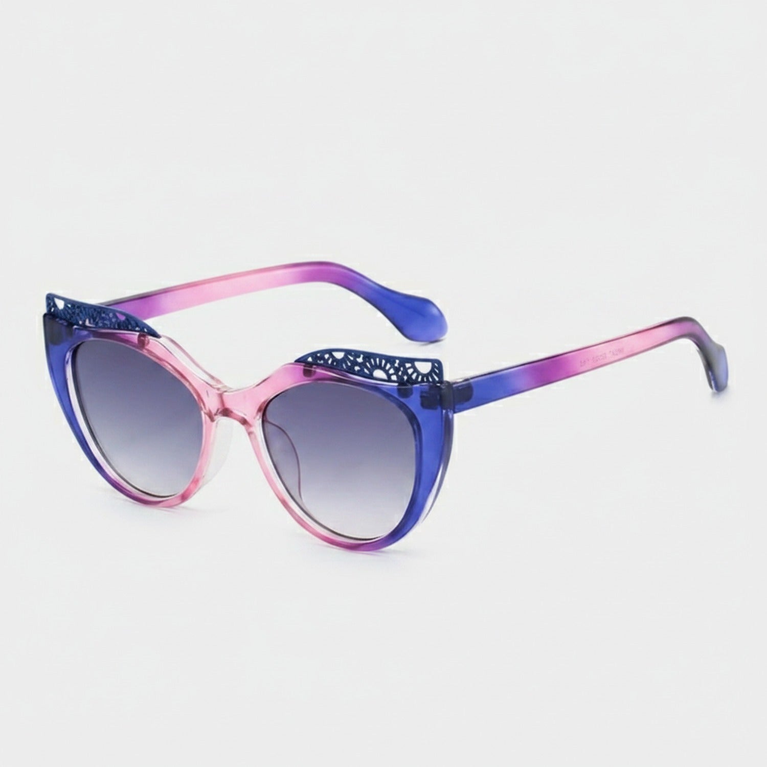 Cat Eye Sunglasses With Lace Detailing Pink Blue