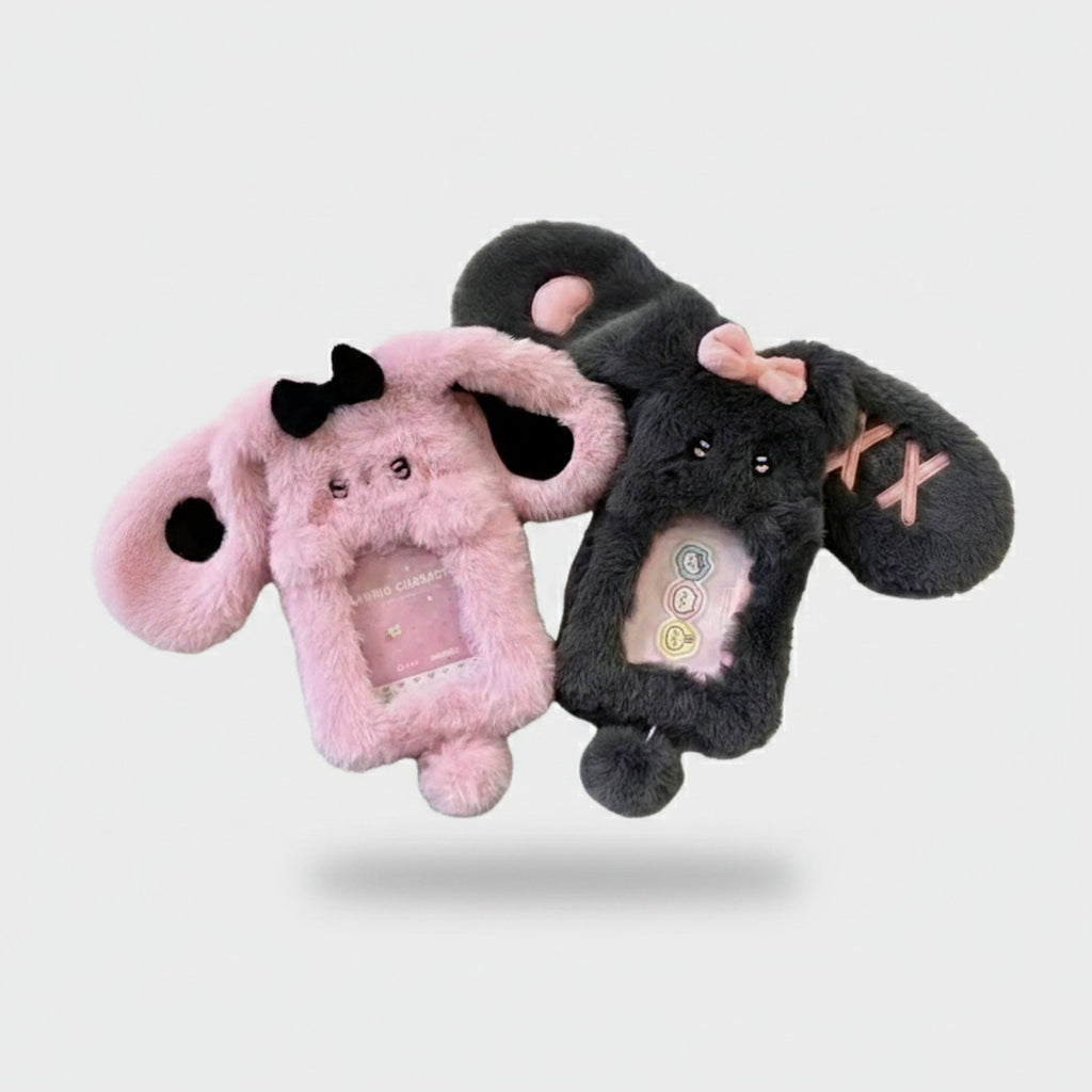 Fuzzy Bunny Ears Phone Charm With Bow