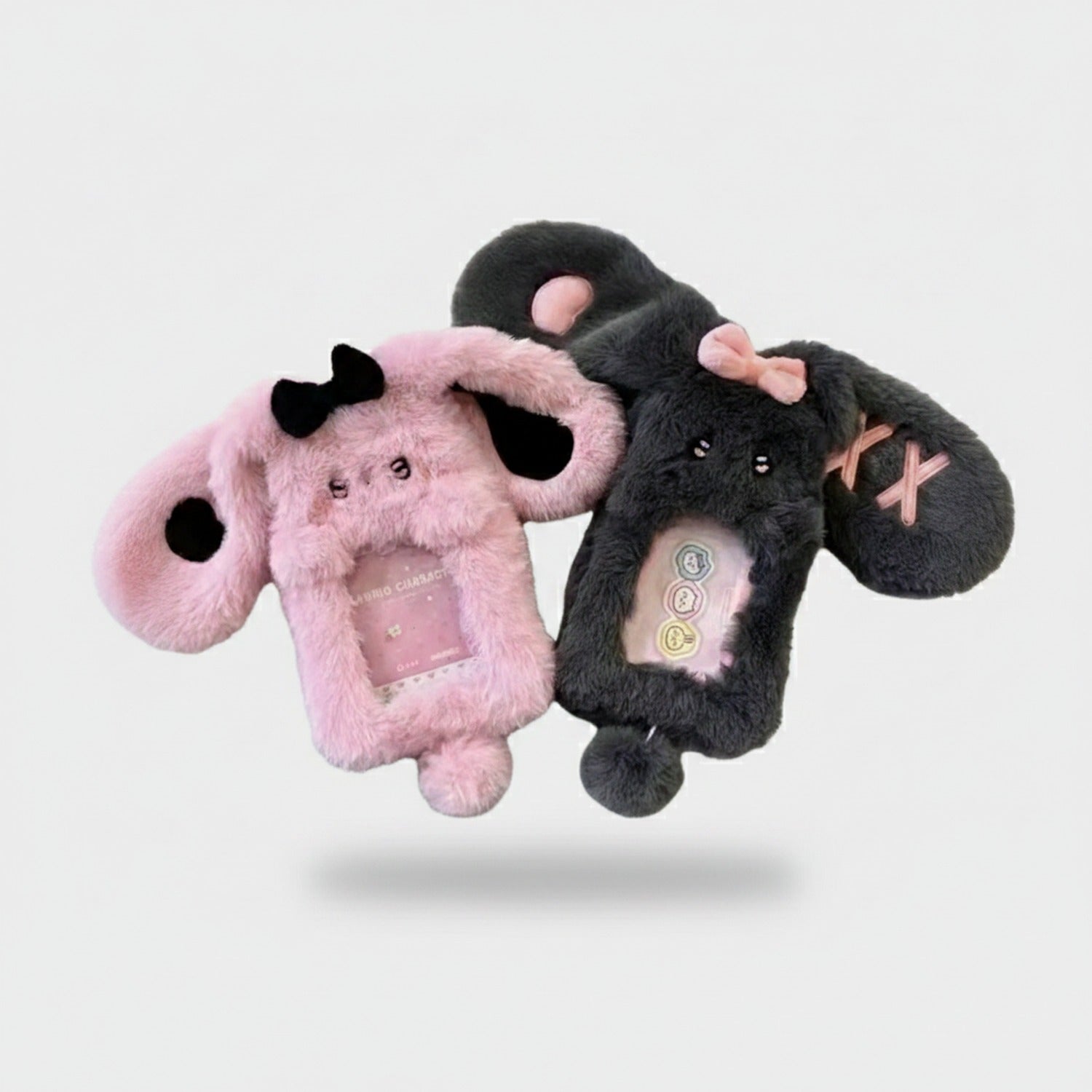 Fuzzy Bunny Ears Phone Charm With Bow