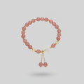 Rose Quartz Beaded Bracelet With Charm Drops