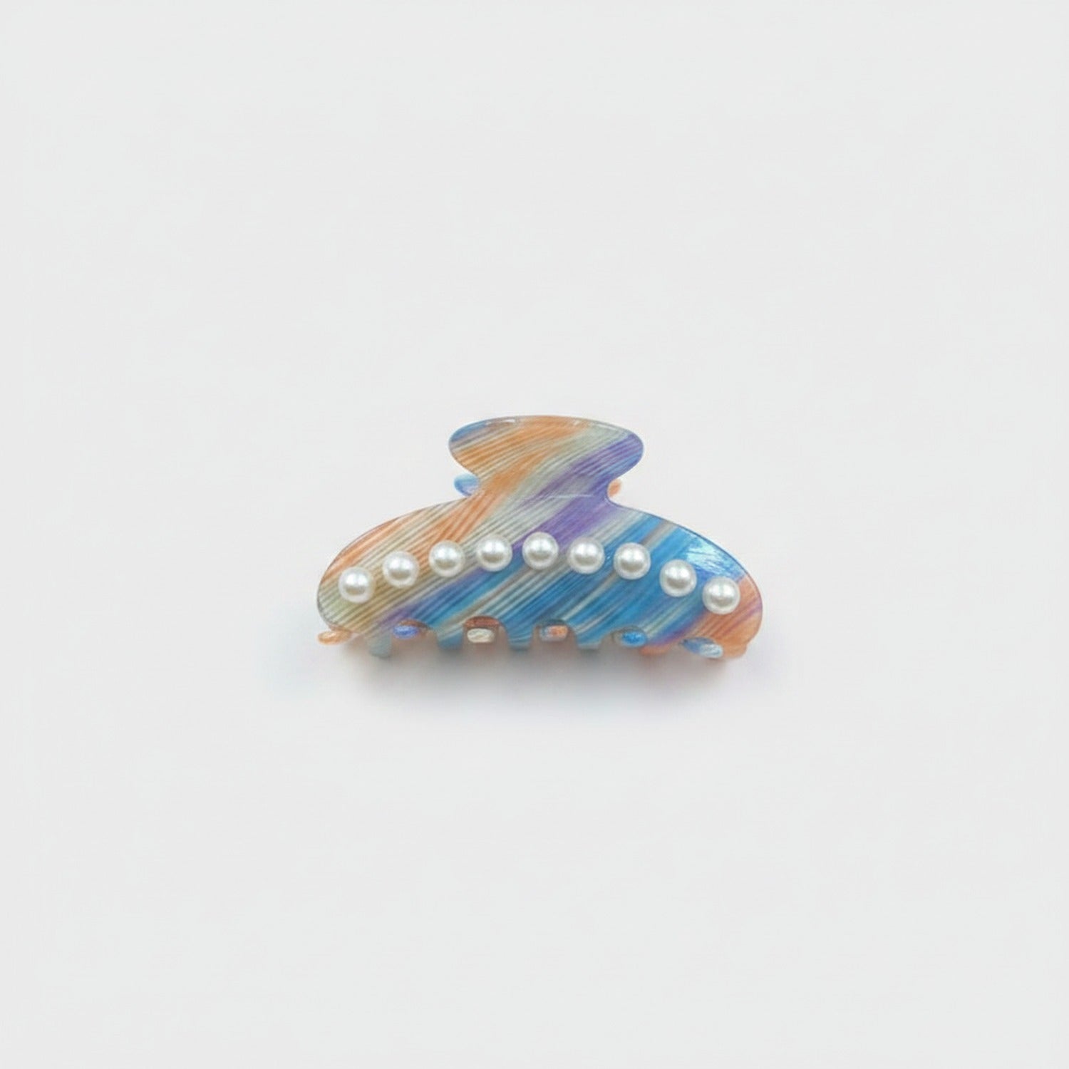 Pearl Striped Rainbow Hair Claw Clip