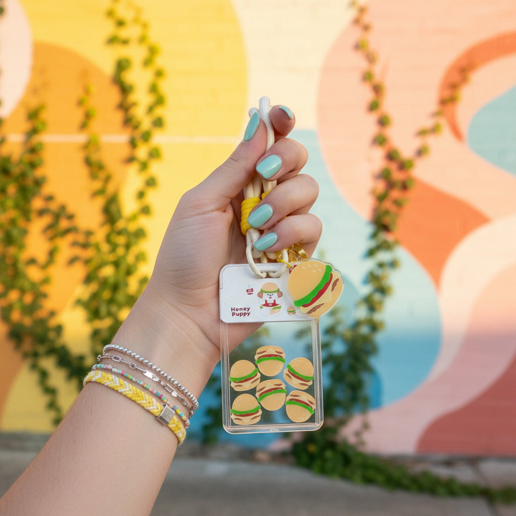 Burger Hamburger Charm Beaded Cup Accessory