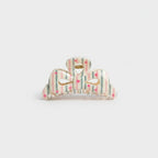 Striped Heart Bow Hair Claw Clip