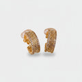 Gold Textured Chunky Huggie Earrings