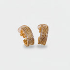 Gold Textured Chunky Huggie Earrings