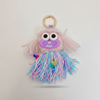 Colorful Fuzzy Monster Acrylic Keyring With Charms