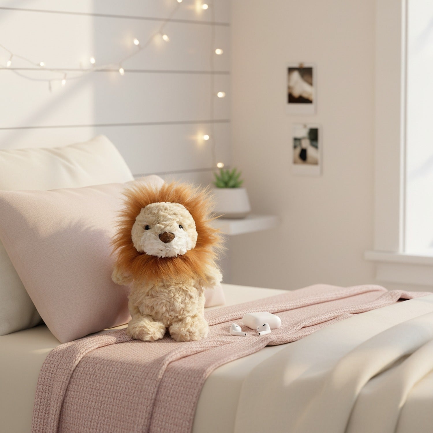 Cream Lion Plush Toy With Fluffy Mane