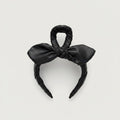 Black Leather Bow Hair Claw Clip