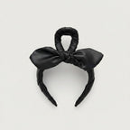 Black Leather Bow Hair Claw Clip
