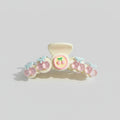 Cream Cherry Beaded Hair Claw Clip