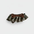 Wool Hair Claw With Brown Leather Bow