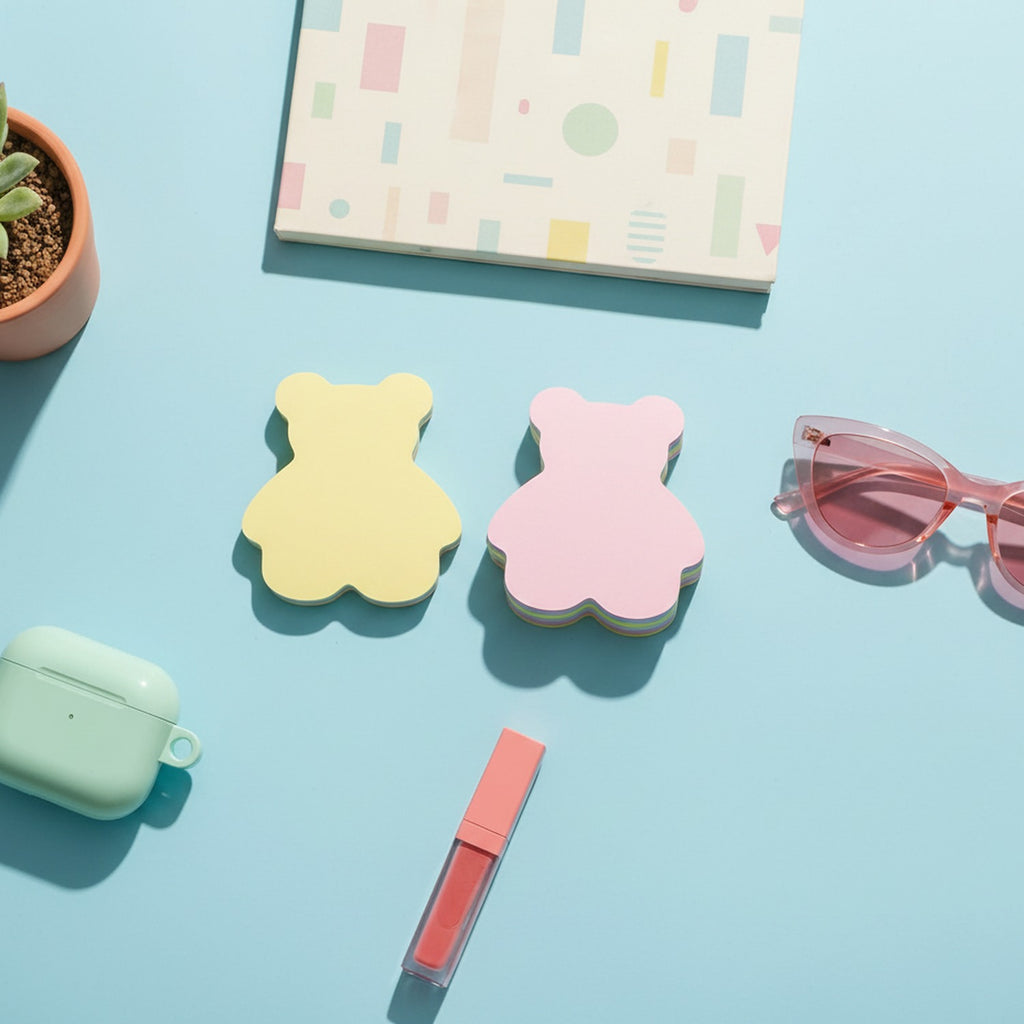Pastel Bear Sticky Notes Set Multi-Color