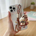 Cute Rabbit Acrylic Keyring With Tassel Charm