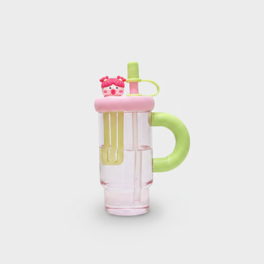 Pink Strawberry Character Cup With Charm Lid