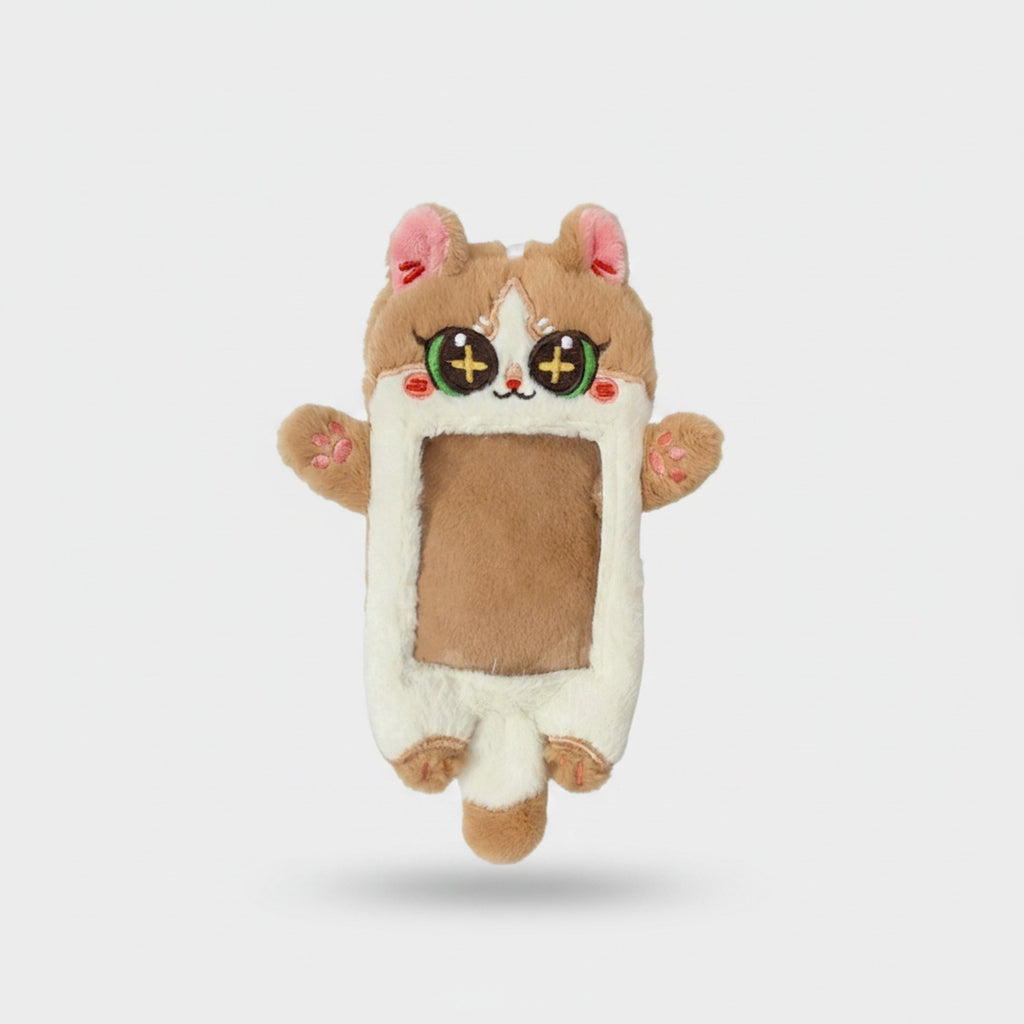 Cute Cat Plush Phone Charm With Pink Ears