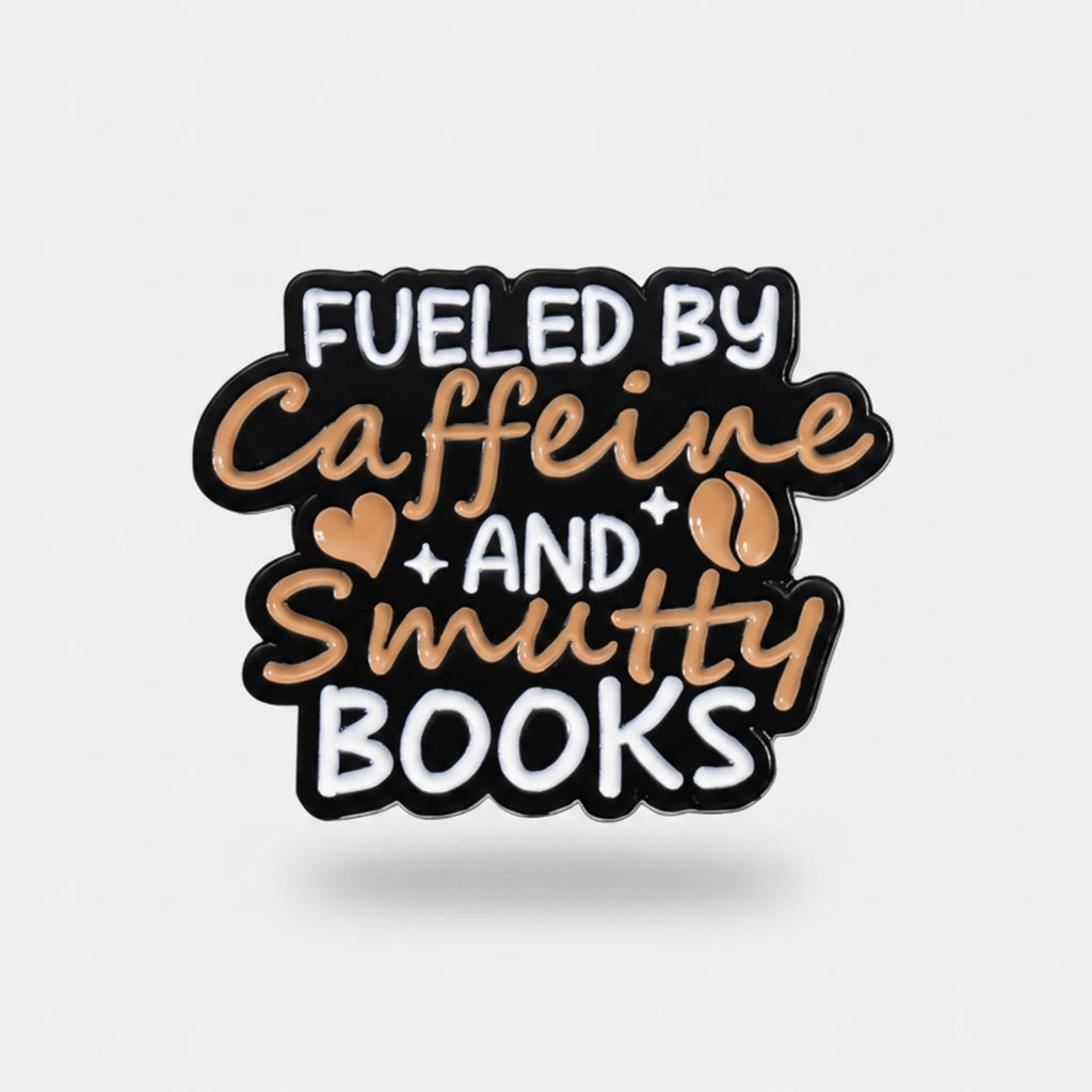 Caffeine & Smutty Books Enamel Pin - Caffeine & Books