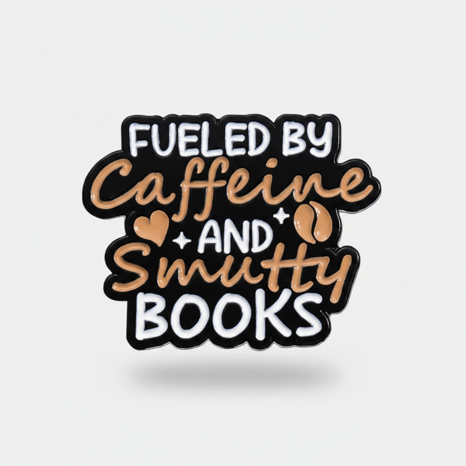 Black Caffeine & Smutty Books Enamel Pin - Caffeine & Books