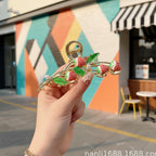Strawberry Pearl Gold Hair Claw Clip