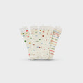 Cream Socks With Hearts Bows and Stripes 5-Pack