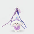 Mushroom Bunny Plush Keychain Charm - Purple