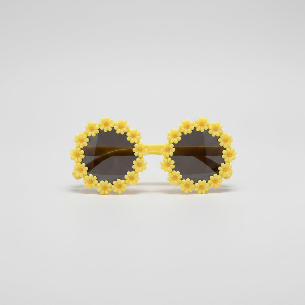 Daisy Flower Round Sunglasses Yellow