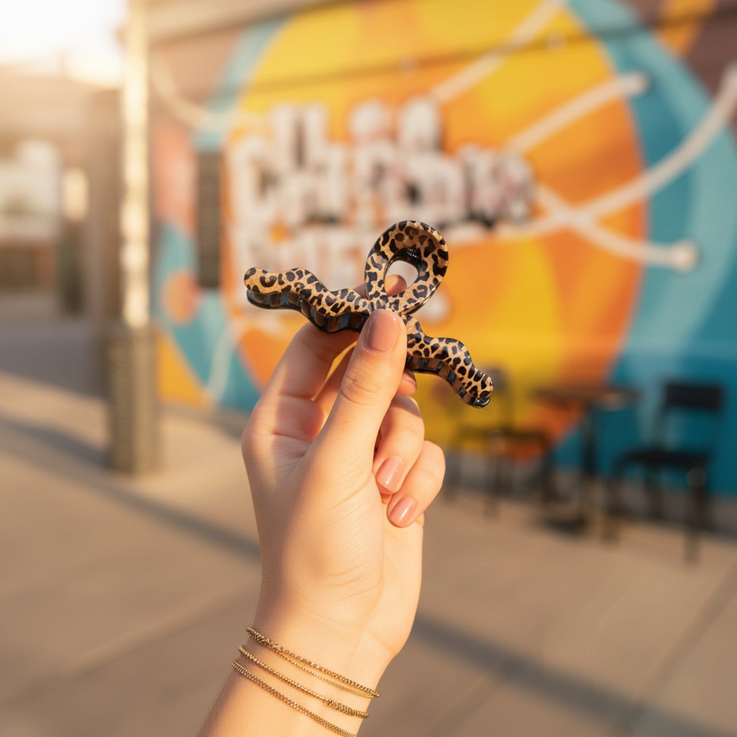 Leopard Print Hair Claw Clip with Black Grip