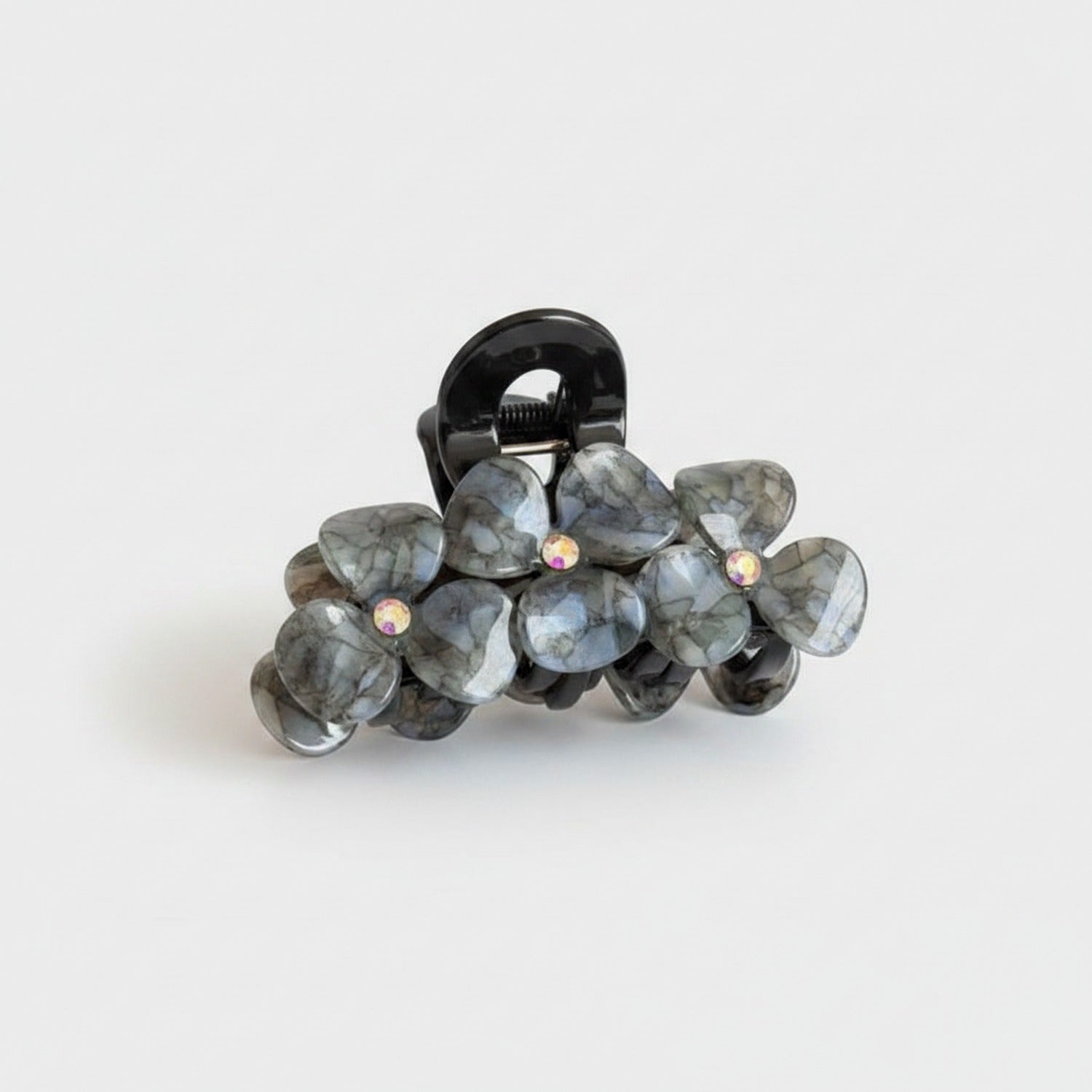 Peach Flower Beaded Resin Hair Claw