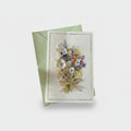 Dried Flower Bouquet Greeting Card With Gold Bow