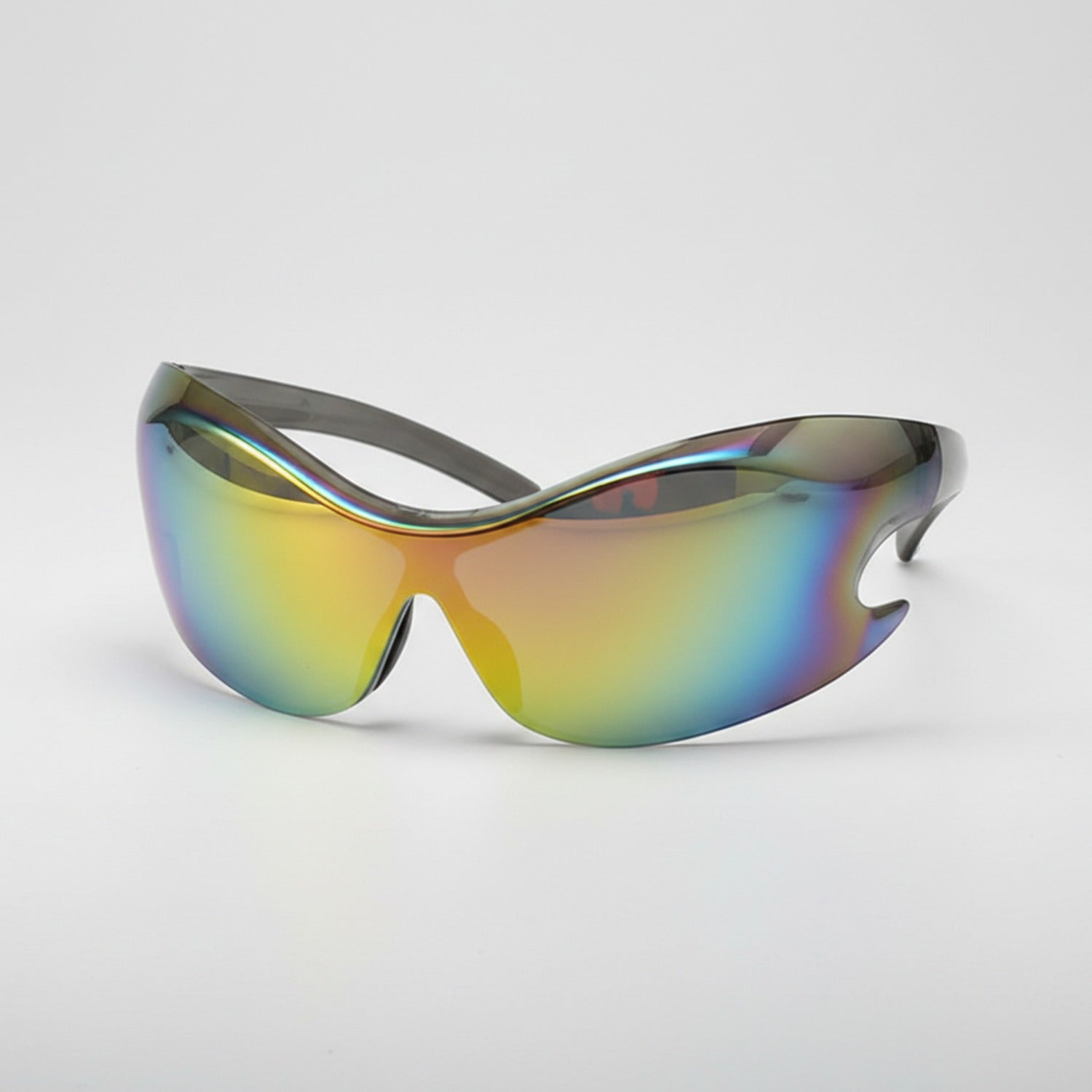 Blue Mirror Shield Wrap Sunglasses