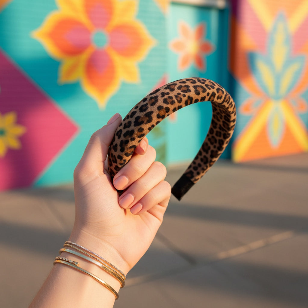 Leopard Print Padded Headband