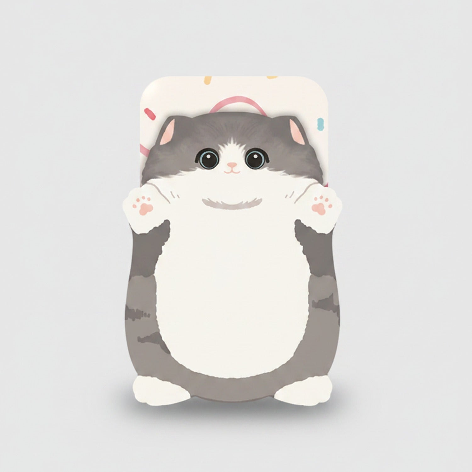 Gray & White Tabby Cat Plush Stationery Case