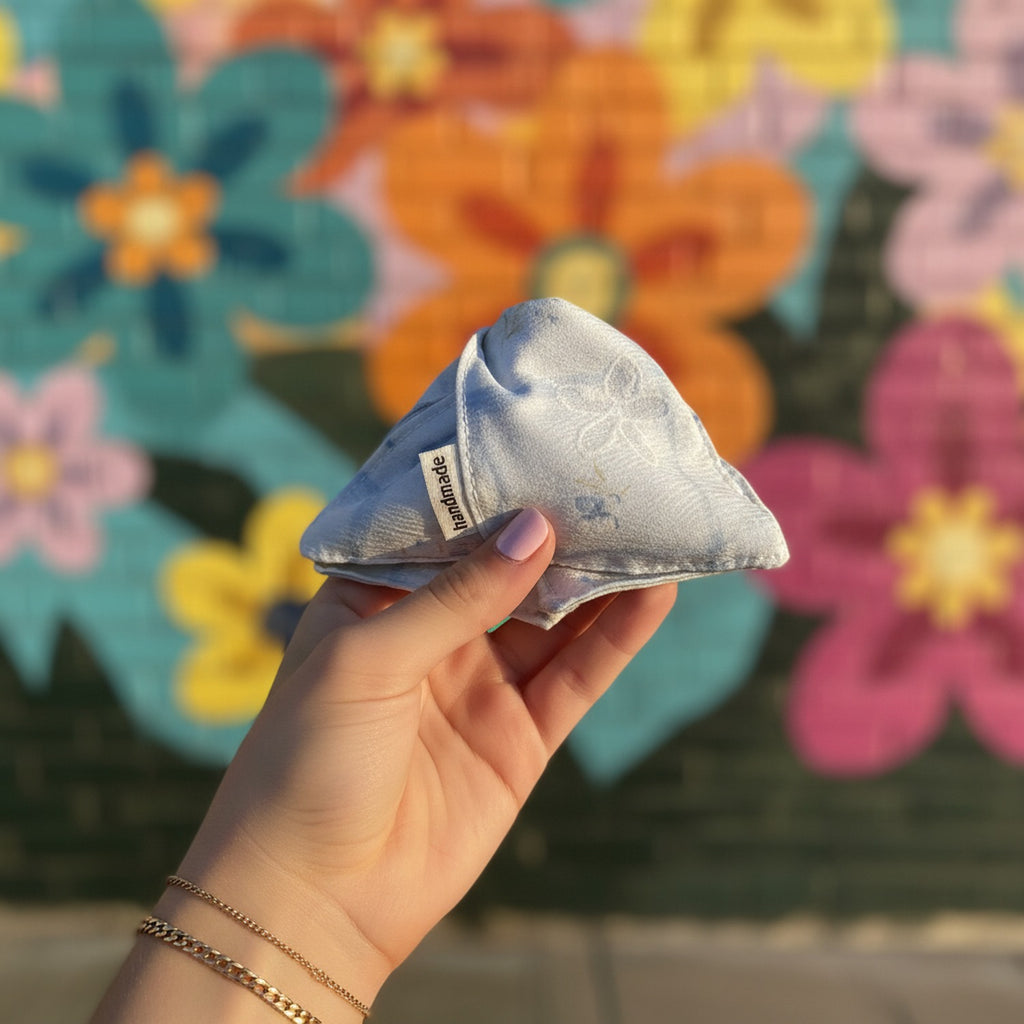 Floral Blue Marble Hair Claw Clip