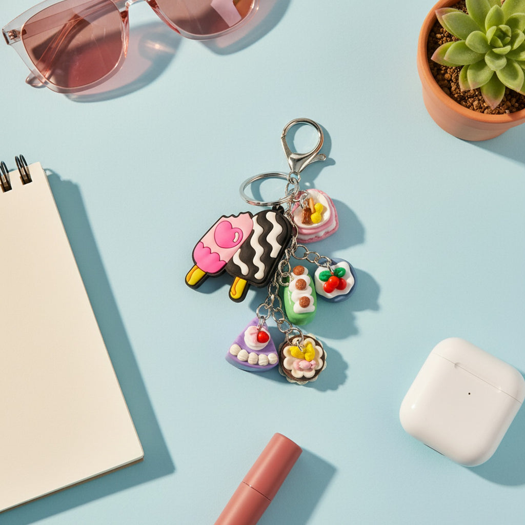Colorful Candy Acrylic Keyring Charm Set