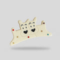 Cream Reindeer Hair Claw With Rhinestones