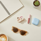 Cute Bear Hair Claw With Mirror Charm