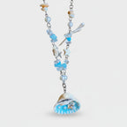 Blue Shell Pearl Beaded Charm Necklace