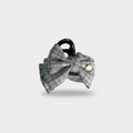 Plaid Fabric Hair Claw With Gold Accent