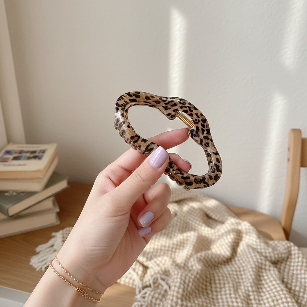 Leopard Print Hair Claw Clip