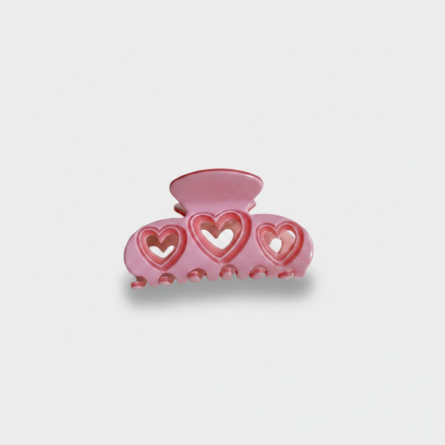Pink Heart Cutout Hair Claw Clip