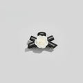 White Rose Black Bow Hair Claw Clip