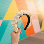 Black Ruched Fabric Padded Headband