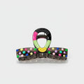 Colorful Beaded Hair Claw Clip With Hello Charm